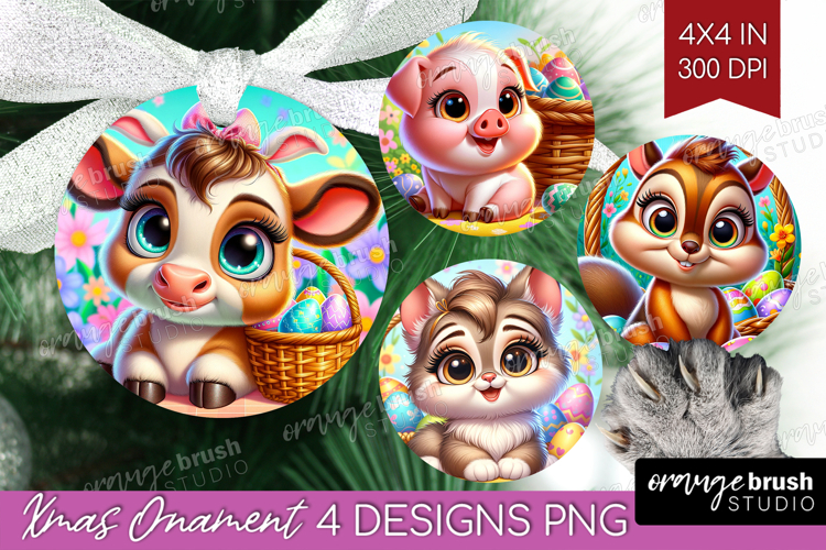 Easter Animals Ornament PNG - Cute Easter PNG Sublimation