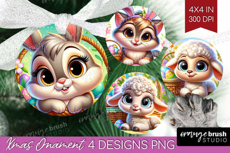 Easter Animals Ornament PNG - Cute Easter PNG Sublimation
