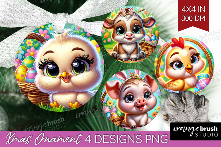 Easter Animals Ornament PNG - Cute Easter PNG Sublimation