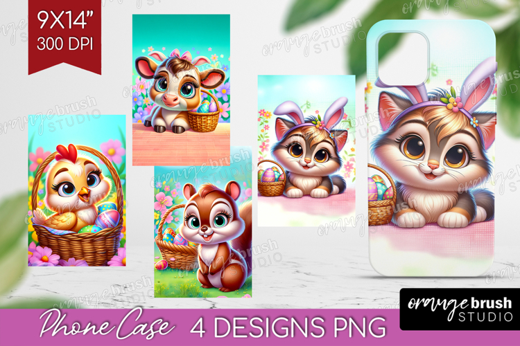 Easter Animals Phone Case PNG - Cute Easter Case PNG