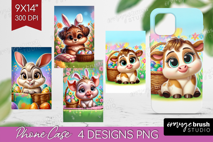 Easter Animals Phone Case PNG - Cute Easter Case PNG