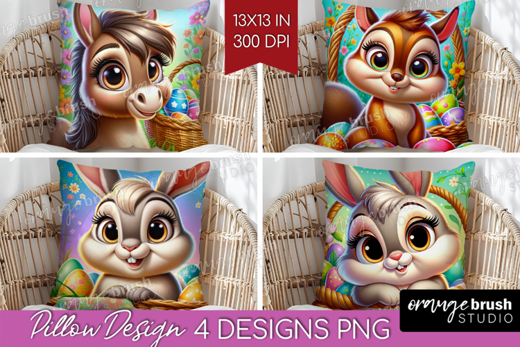 Easter Animals Pillow Sublimation - Cute Easter Pillow Cover