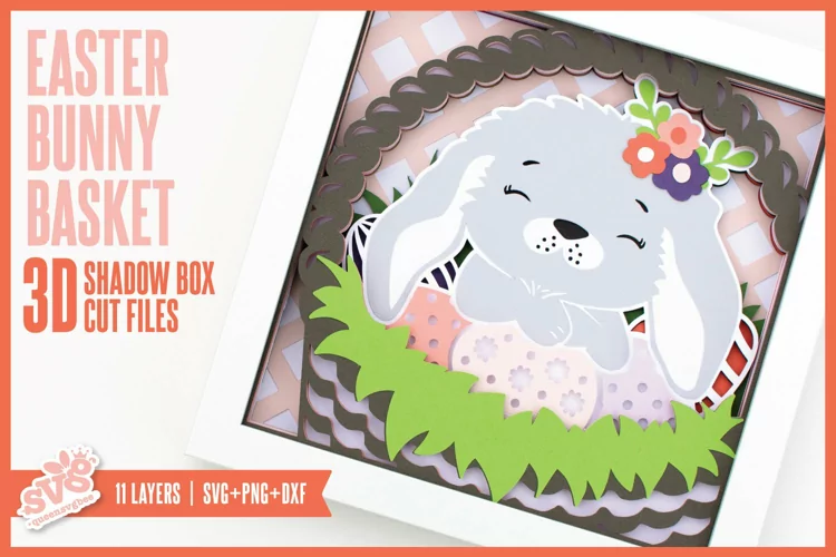 Easter Shadow Box SVG | Papercut Design for Easter