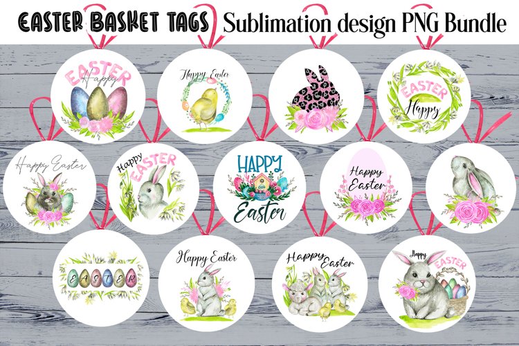 Easter Basket Tags. Easter Round Ornament