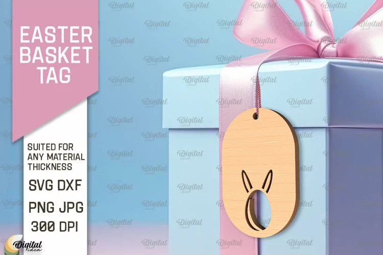 Easter Basket Tag SVG. Easter Laser Cut