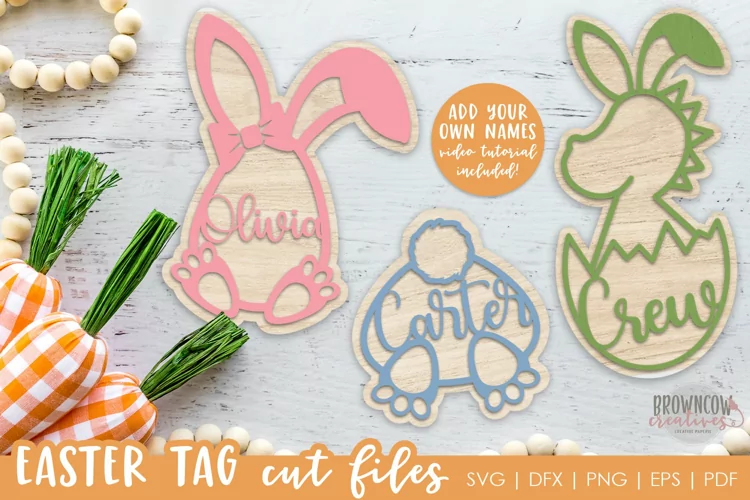 Easter Basket Tags Cut Files/Laser Cut Files