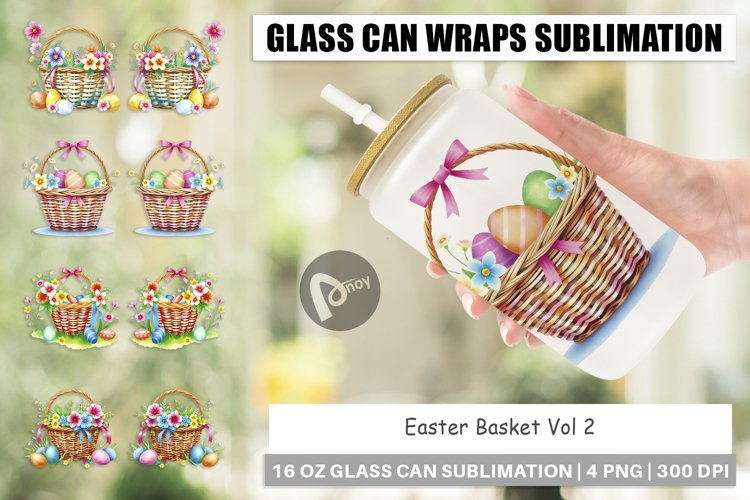 Glass Can Wraps Easter Basket example image 1