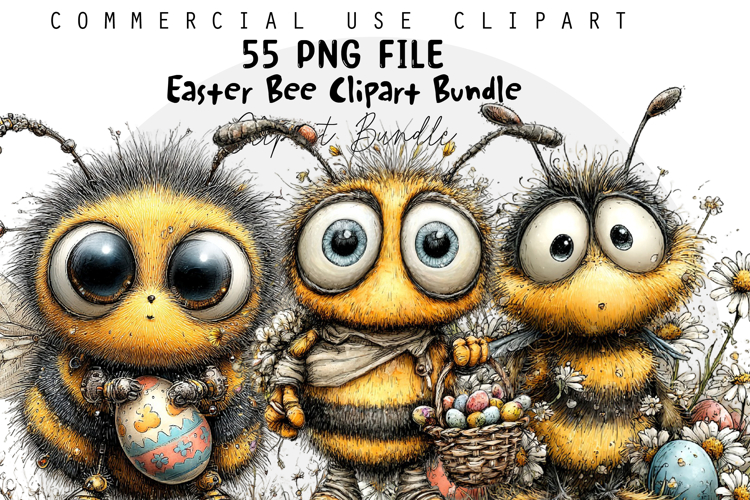 Easter Bee Clipart Bundle