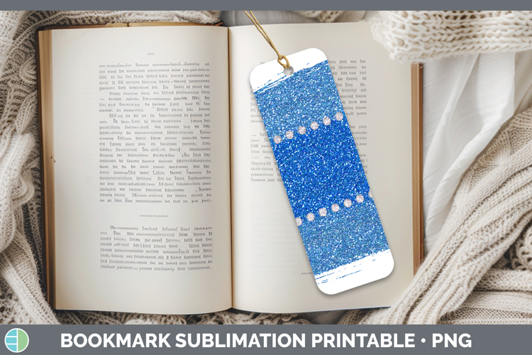 Easter Blue Glitter Bookmark Sublimation Printable Designs