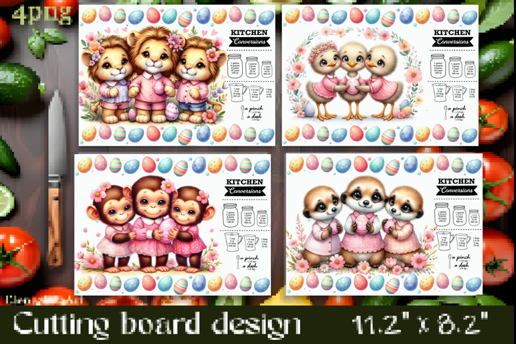 Easter Cutting Board PNG African Animals Kitchen Design