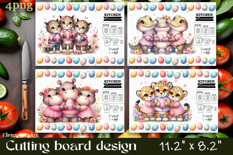 Easter Cutting Board PNG African Animals Kitchen Design