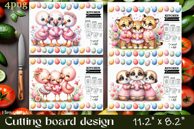Easter Cutting Board PNG African Animals Kitchen Design