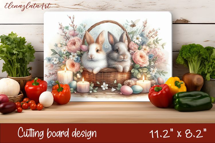 Easter Bunny Cutting Board PNG, Kitchen Cutting Board Design