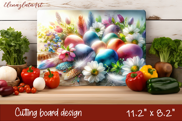 Easter Eggs Cutting Board PNG, Kitchen Cutting Board Design
