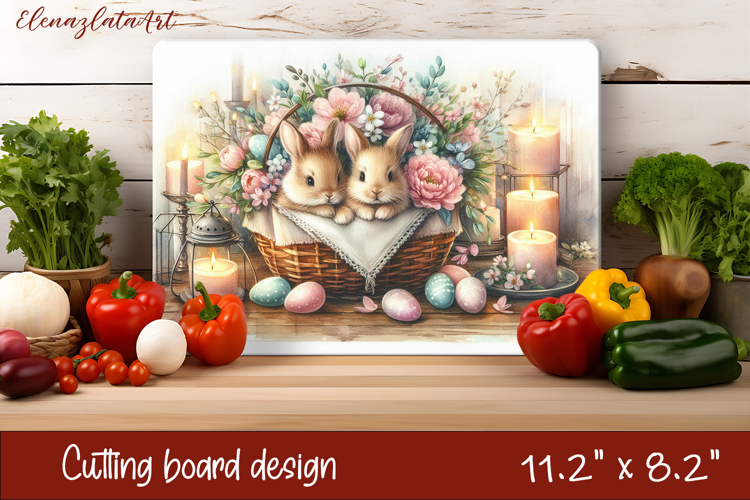 Easter Bunny Cutting Board PNG, Kitchen Cutting Board Design