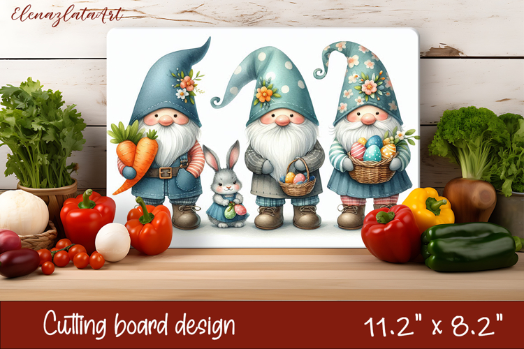 Easter gnome Cutting Board PNG, Kitchen Cutting Board Design