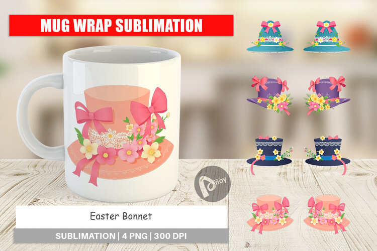 Mug Wrap Easter Bonnet example image 1