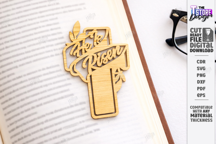 Christian Easter Bookmark Laser Cut | Religious Cross | CNC