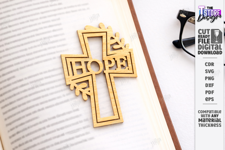Christian Easter Bookmark Laser Cut | Religious Cross | CNC