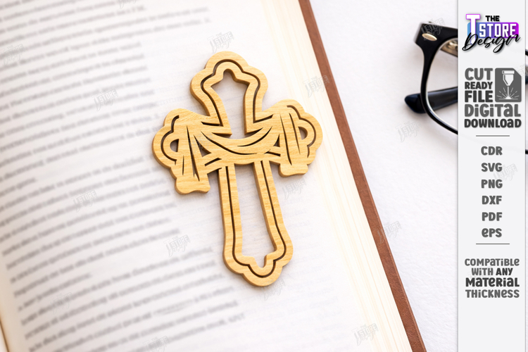 Christian Easter Bookmark Laser Cut | Religious Cross | CNC