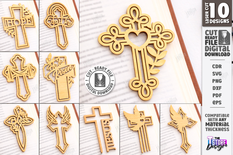 Christian Easter Bookmark Laser Cut Bundle | Religious Cross