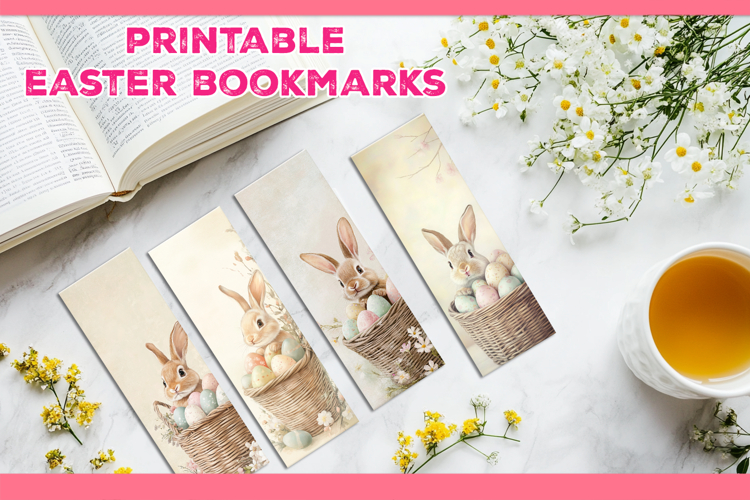 Printable Easter Bookmarks with Curious Bunny