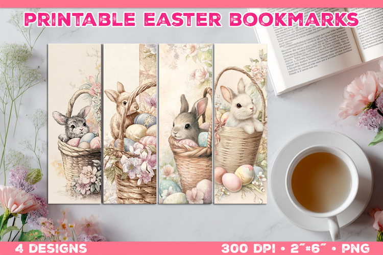 Printable Easter Bookmarks with Curious Bunny