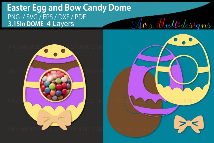 Easter bow egg candy dome