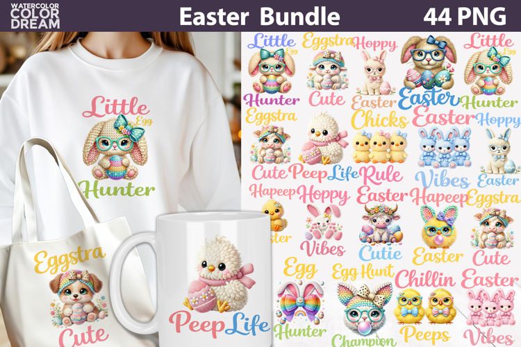Cute Animals Easter Bundle | Bunny Eggs Sublimation