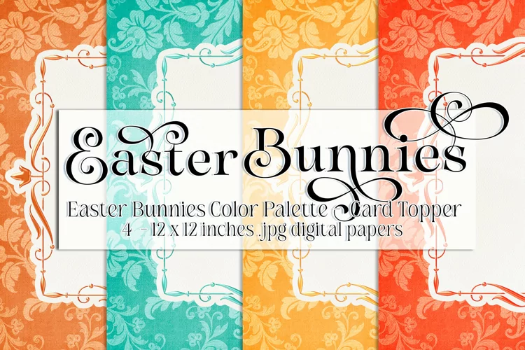 Easter Background, Easter Bunnies CP 12x12 Card Toppers, s1