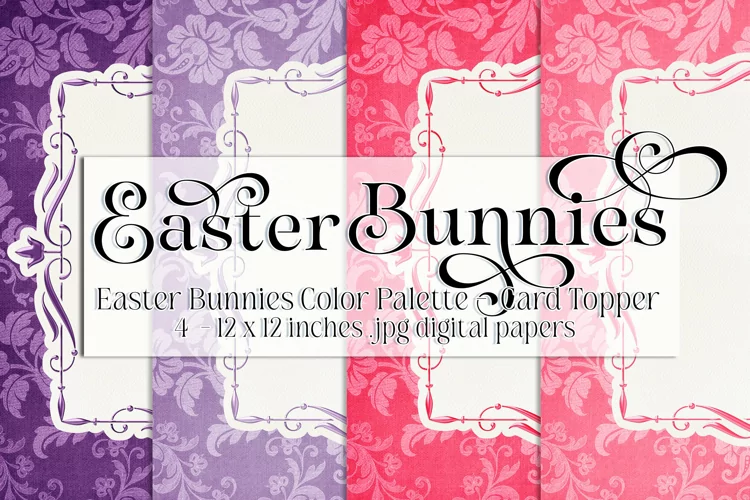 Easter Background, Easter Bunnies CP 12x12 Card Toppers, s2