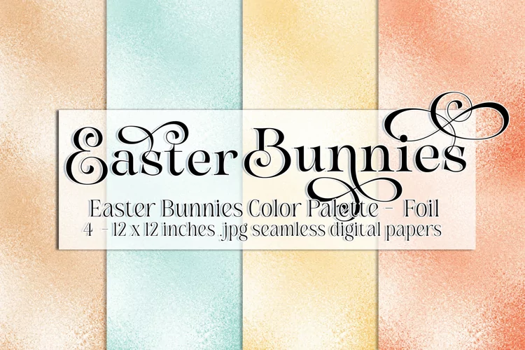Easter Background, Easter Bunnies CP Foil 12x12 Papers s1