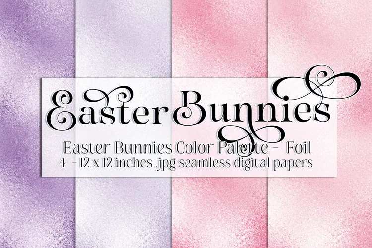 Easter Background, Easter Bunnies CP Foil 12x12 Papers s2