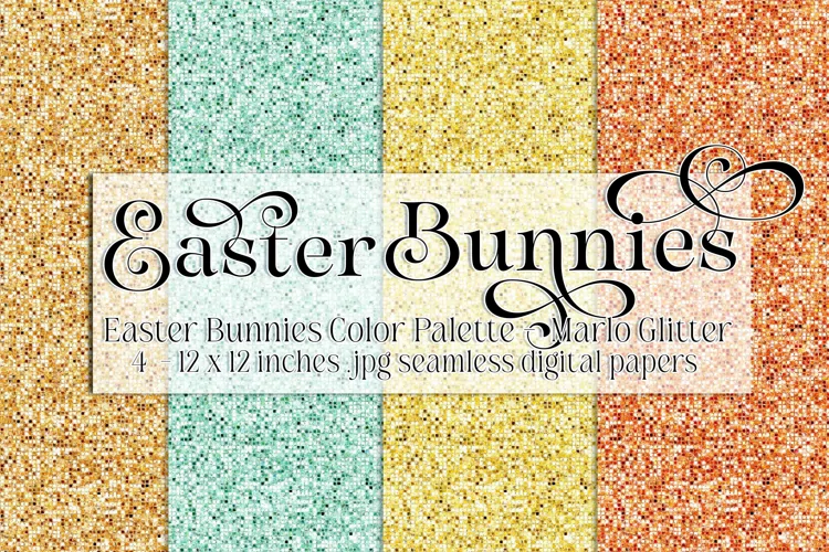 Easter Background, Easter Bunnies CP Marlo Glitter Papers s1