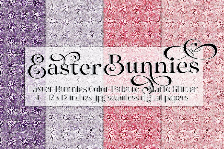 Easter Background, Easter Bunnies CP Marlo Glitter Papers s2