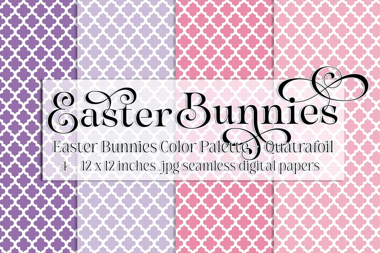 Easter Background, Easter Bunnies CP Quatrafoil 12x12 Papers