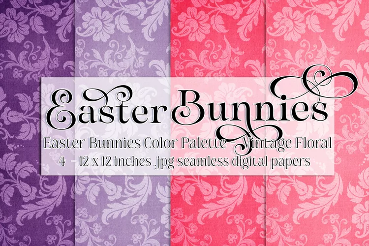 Easter Background, Easter Bunnies CP Vintage 12x12 Papers 2
