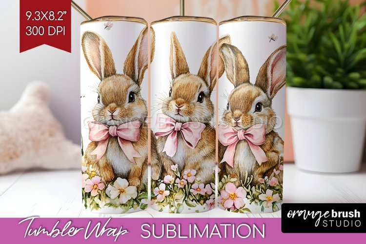 Easter Bunny Tumbler Wrap - Easter Tumbler PNG Sublimation