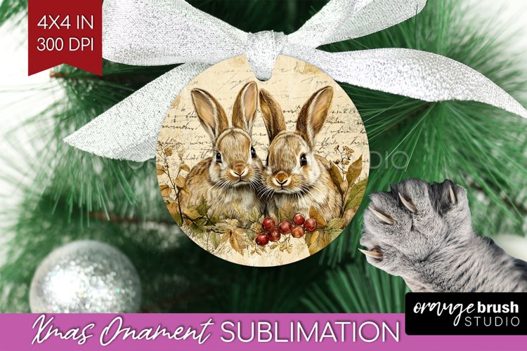 Easter Bunny Ornament PNG - Easter PNG Sublimation