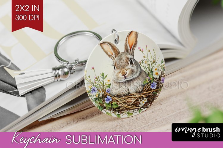 Easter Bunny Keychain PNG - Easter Keychain Sublimation