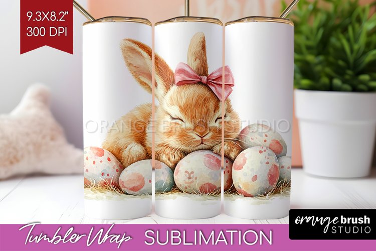 Easter Bunny Tumbler Wrap - Easter Tumbler PNG Sublimation
