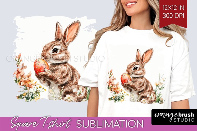 Easter Bunny Square Tshirt Background - Easter PNG