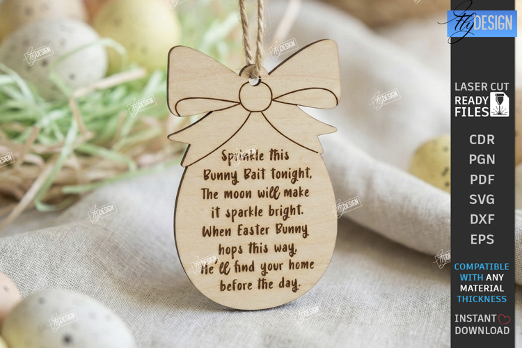 Easter Bait Tag Laser Cut | Basket Tags | Engraved Gift Tags
