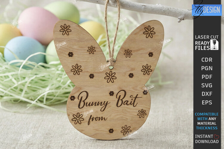 Easter Bait Tag Laser Cut | Basket Tags | Engraved Gift Tags example image 1