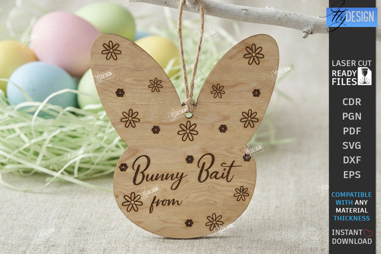 Easter Bait Tag Laser Cut | Basket Tags | Engraved Gift Tags