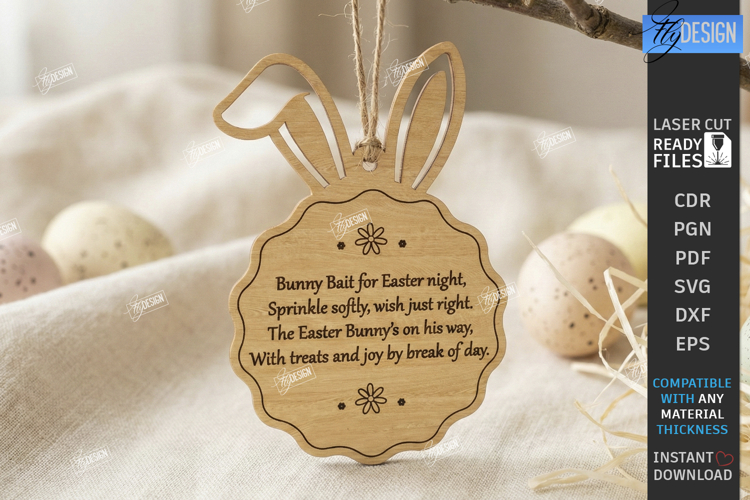 Easter Bait Tag Laser Cut | Basket Tags | Engraved Gift Tags