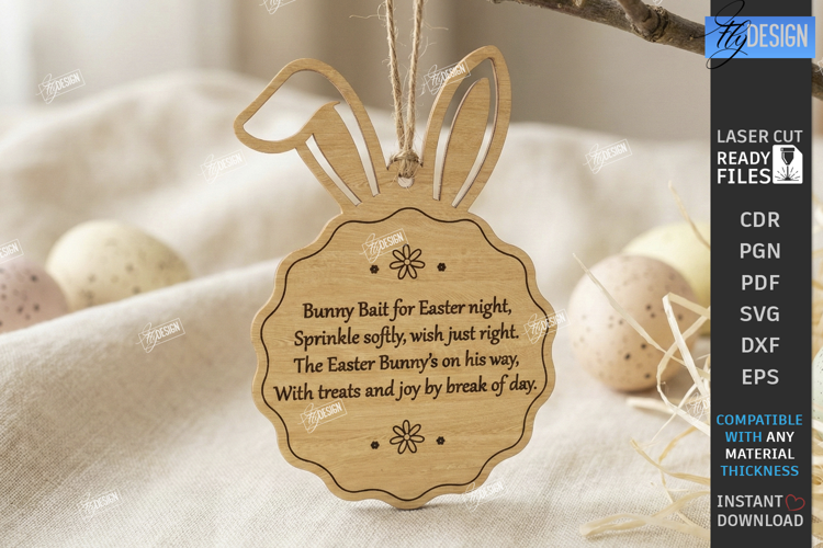 Easter Bait Tag Laser Cut | Basket Tags | Engraved Gift Tags