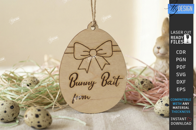 Easter Bait Tag Laser Cut | Basket Tags | Engraved Gift Tags