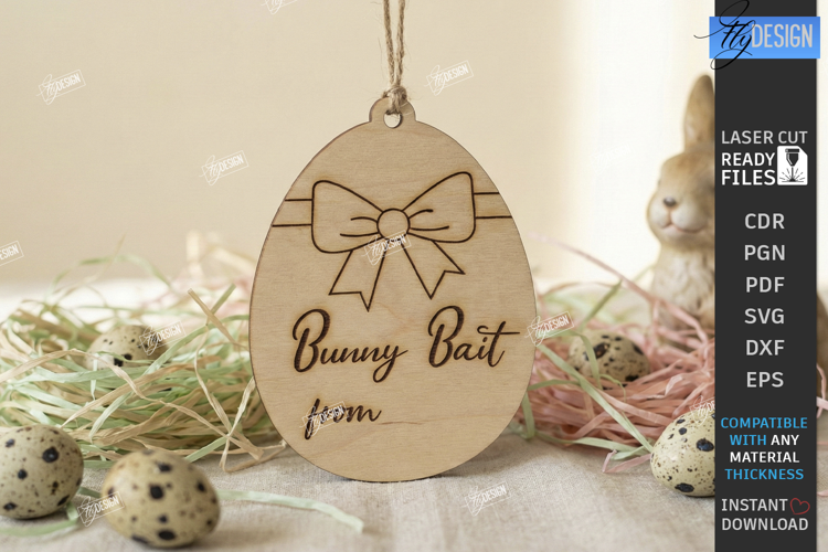 Easter Bait Tag Laser Cut | Basket Tags | Engraved Gift Tags