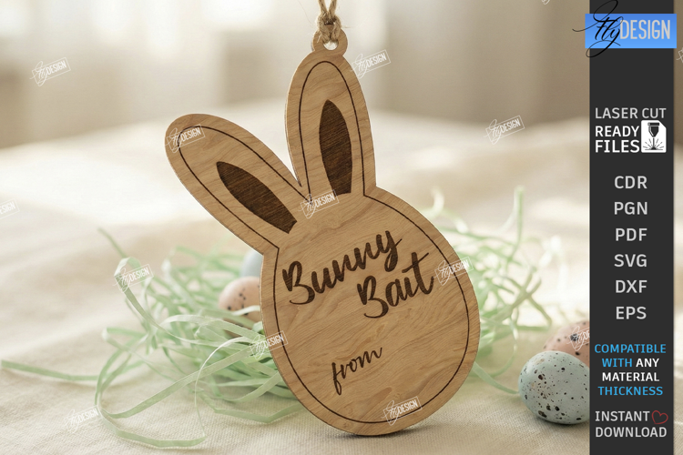 Easter Bait Tag Laser Cut | Basket Tags | Engraved Gift Tags